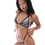 Thumbnail: Silver Seduction swimsuit with MLC logo, rhinestones, and black borders