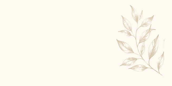 Soft botanical branch on cream canvas
