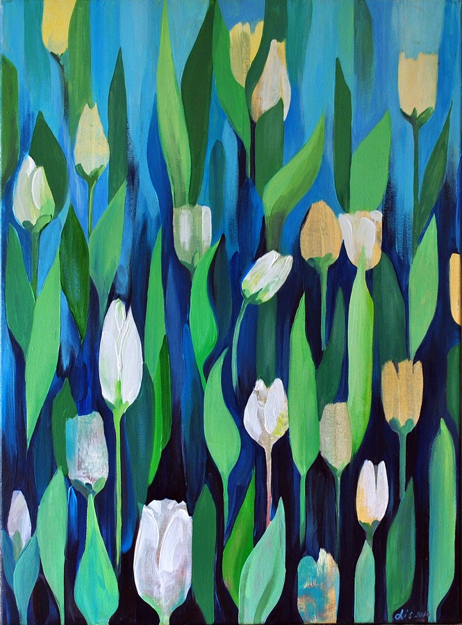 "Тюльпаны" холст акрил, 2014
