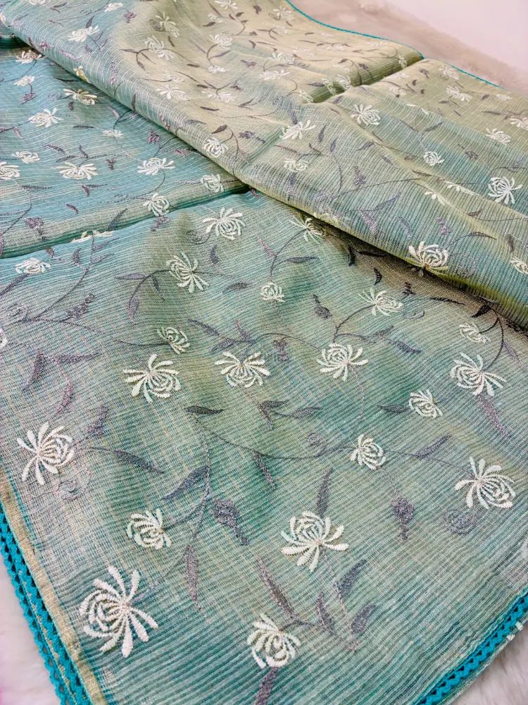 Thumbnail: Tissue Kota Lota Embroidery - Pastel Green