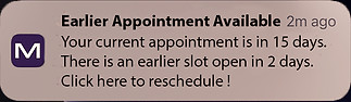 Earlier Appointment Avalable