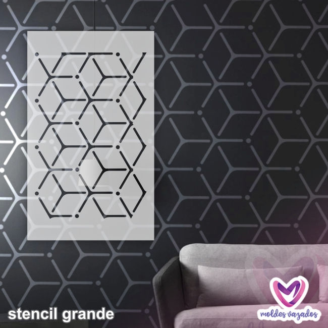 Miniatura: Stencil Hexágonos 3D - 4
