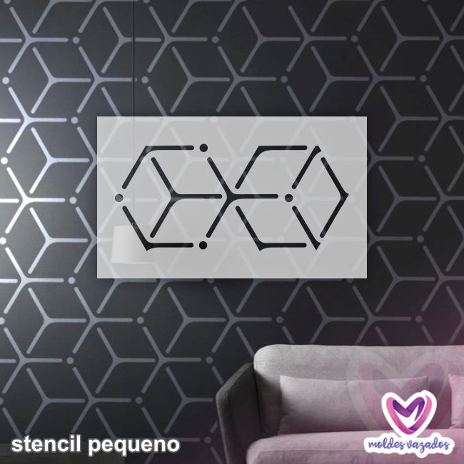 Miniatura: Stencil Hexágonos 3D - 4