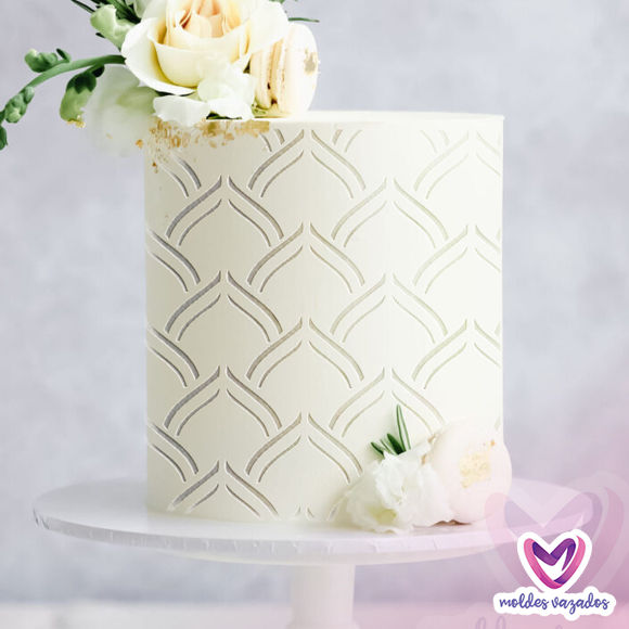 Miniatura: Stencil para bolos -  Pétalas