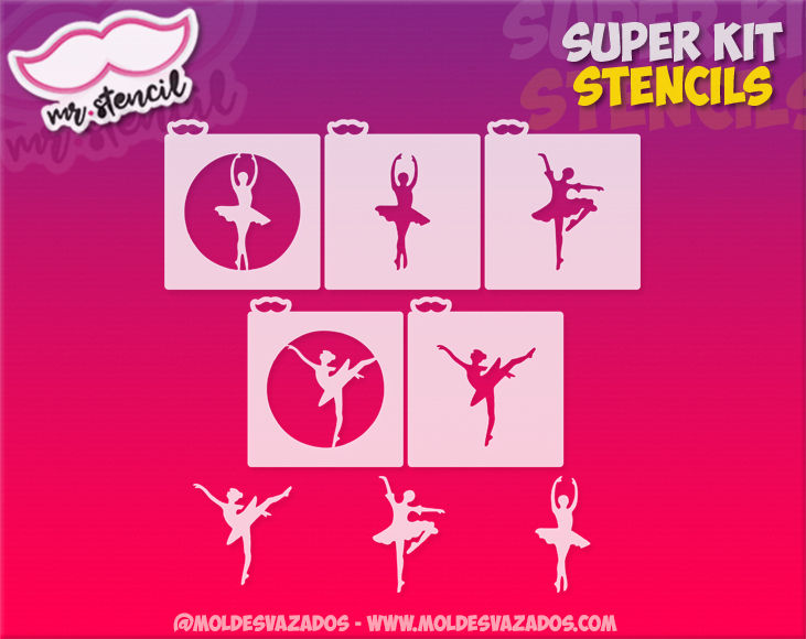Miniatura: Stencil Bailarinas 01