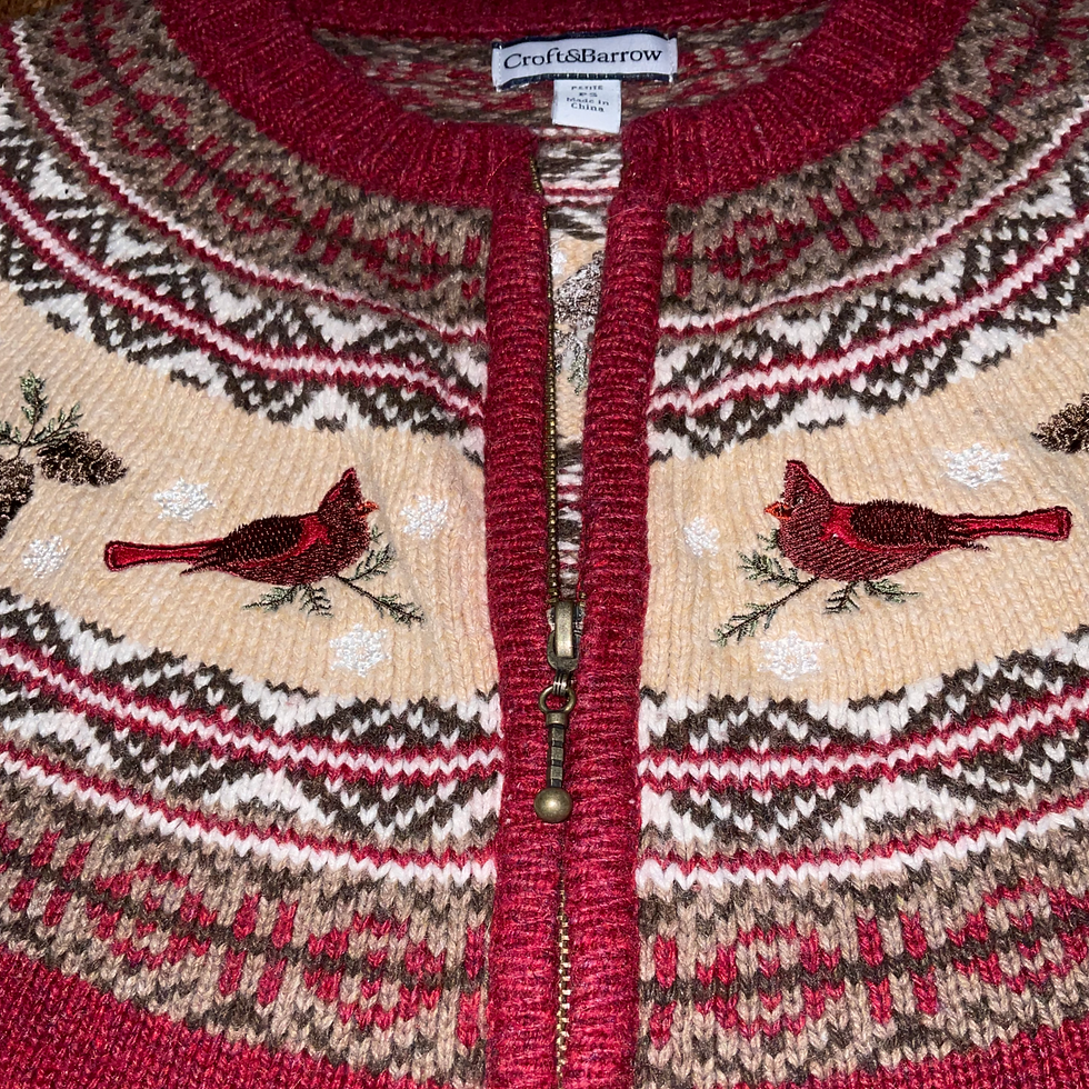 Thumbnail: Vintage Cardinal Knit Cardigan