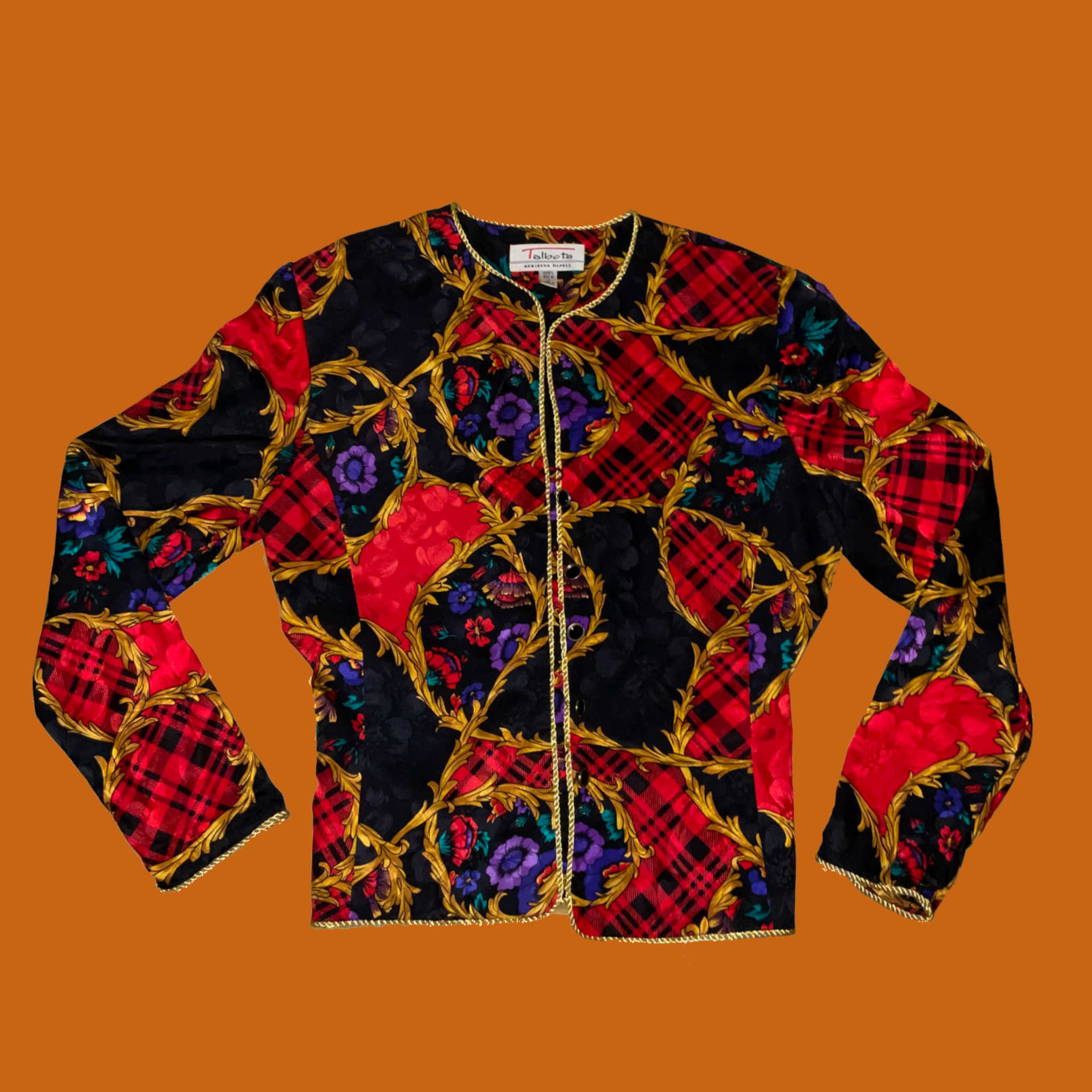 Talbots Silk Patterned Button-Up Jacket