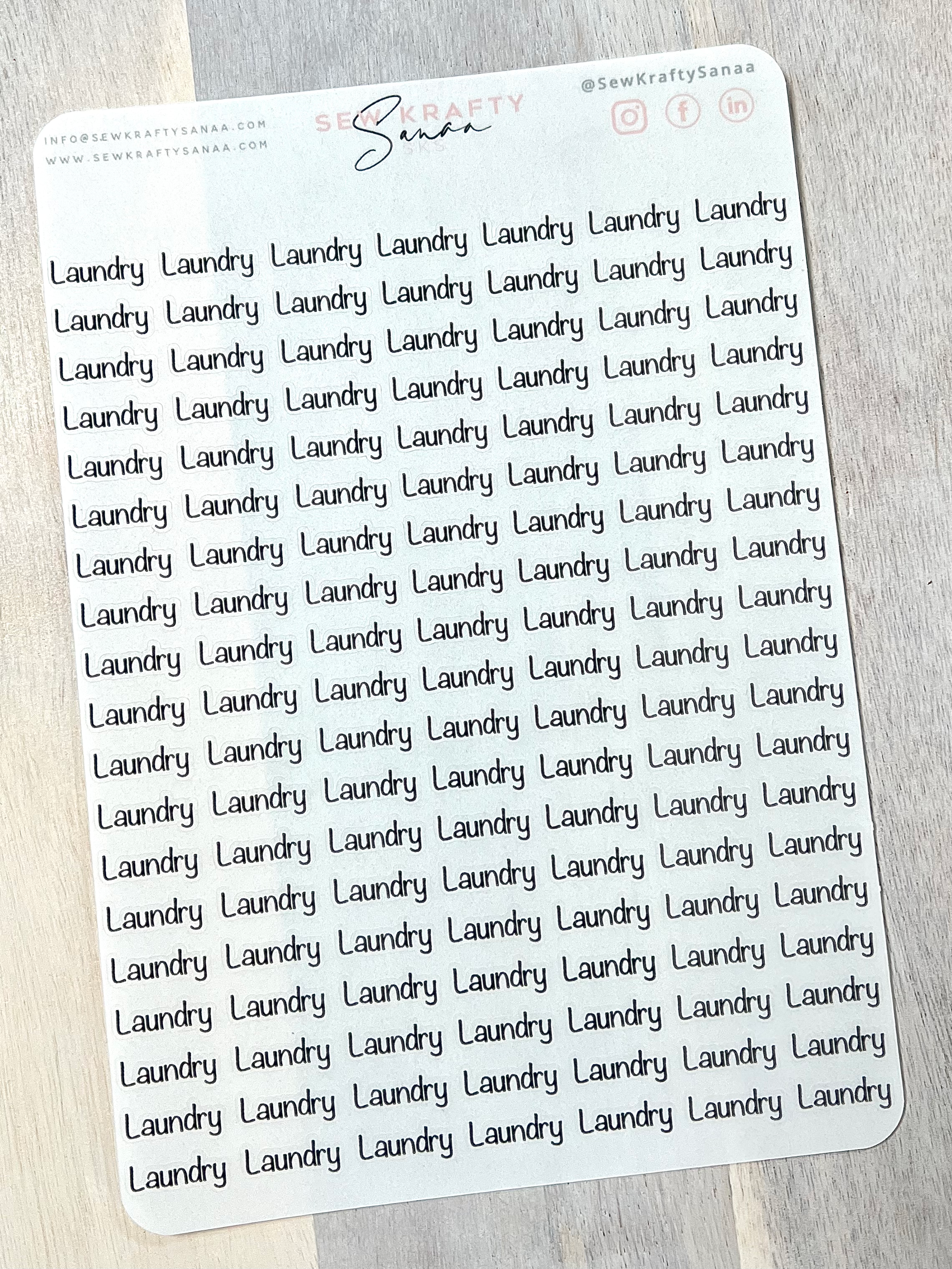 Laundry - Script Sticker