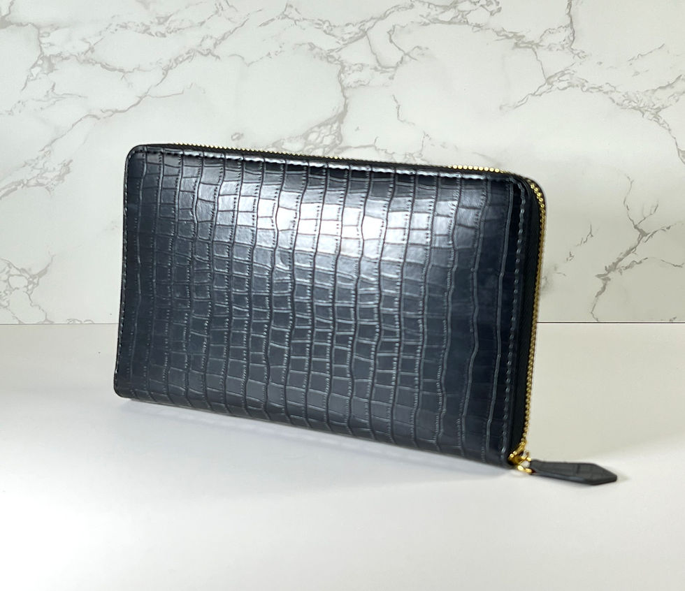 Thumbnail: Zippy XL Wallet - Matte Black Croc