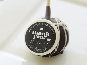 Hot Deals! Retro Union Black and White Wedding Thank You Cake Pops