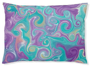 Top 5! Purple, Blue, Gold and Teal swirls Pet Bed