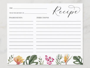 Best Deals! Tropical Bridal Shower Recipe card
