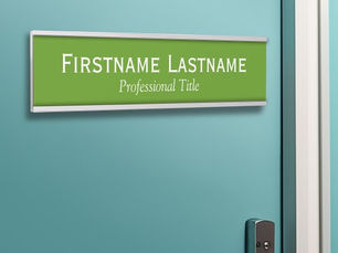 Big Deals! Green and White Name and Professional Title Door Sign
