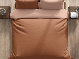 Hot Deals! Minimalist Rust Orange Modern Reversible Duvet Cover