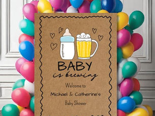 Big Deals! Baby Is Brewing Bottle Beer Glass Baby Shower Foam Board