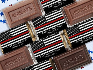 Best Deals! Firefighter Retirement Personalized Thin Red Line Hershey's Miniatures