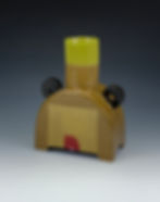 Chartreuse Tan Red Vase