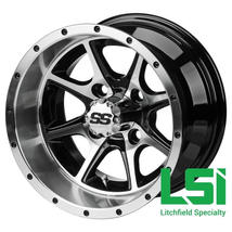 12x7 Black/Machined Azusa Wheel
