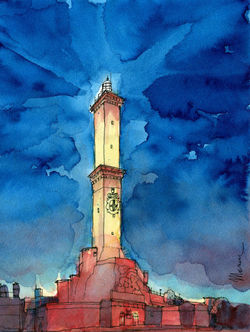 La Lanterna di Genova. visione notturna