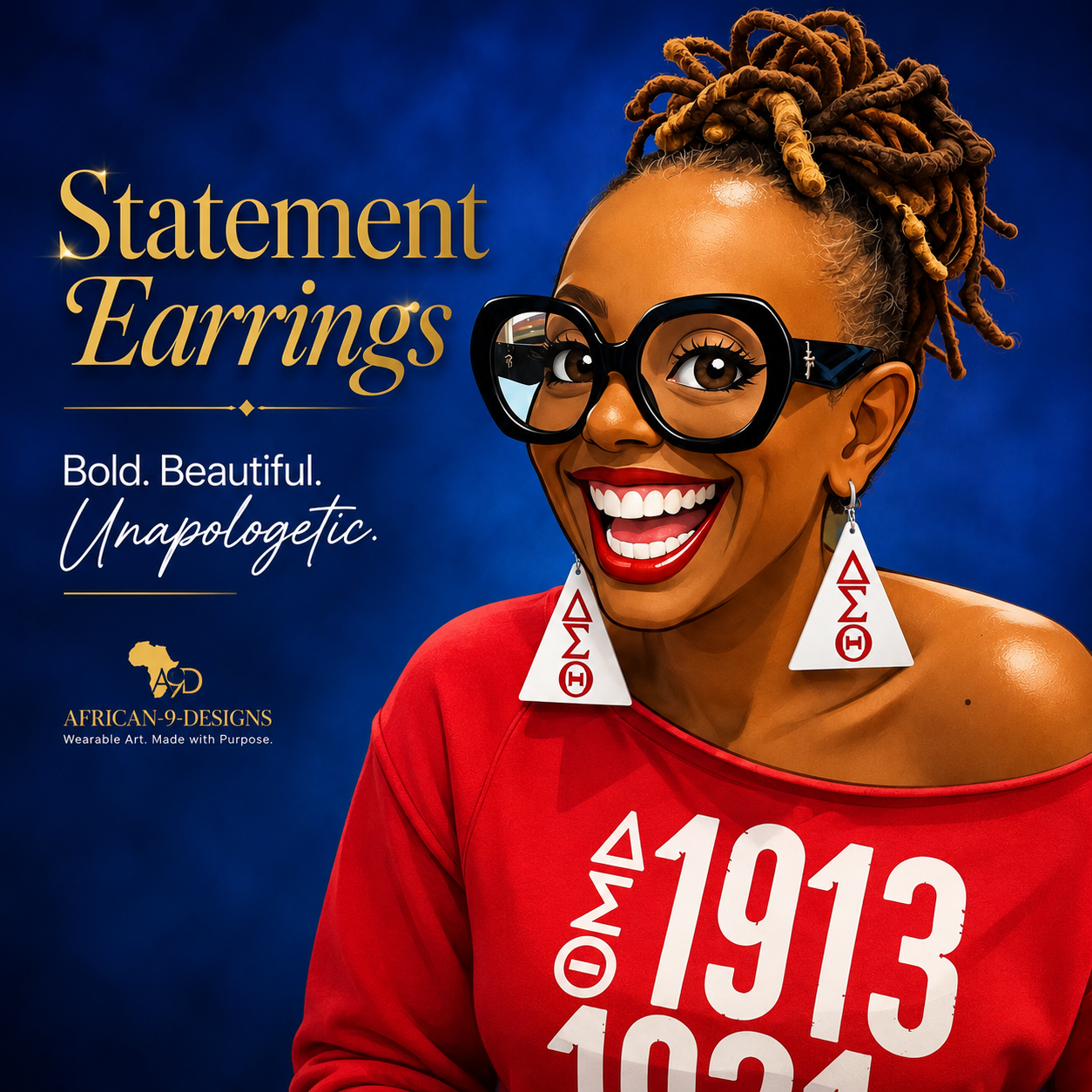 White DST Triangle Earrings