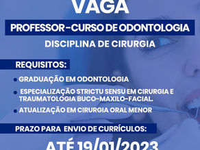 OPORTUNIDADE: PROFESSOR ODONTOLOGIA