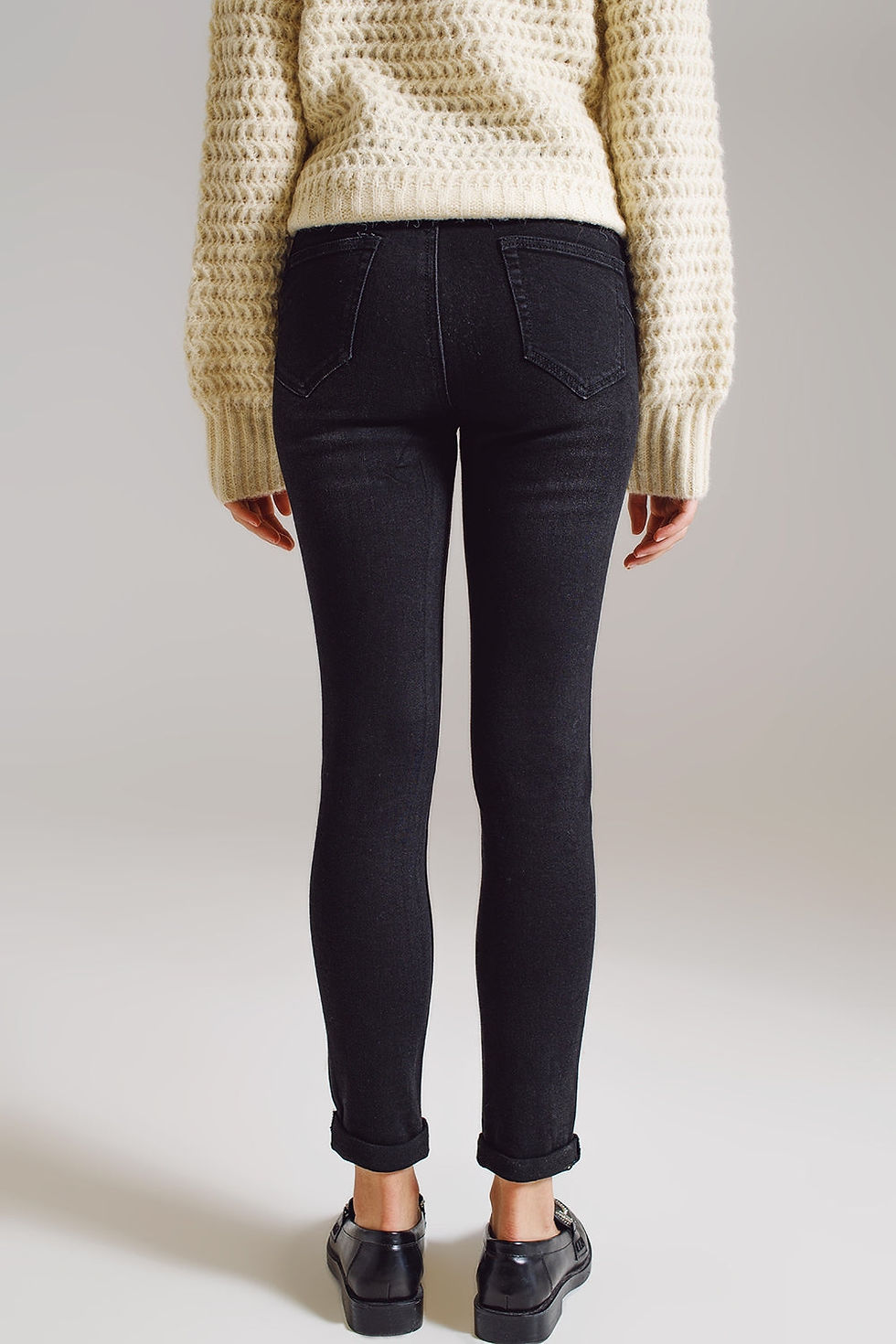 Thumbnail: Skinny Jeans With Embellished Strass All Over in Black