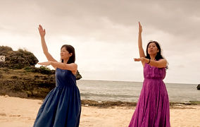 海辺でレッスン