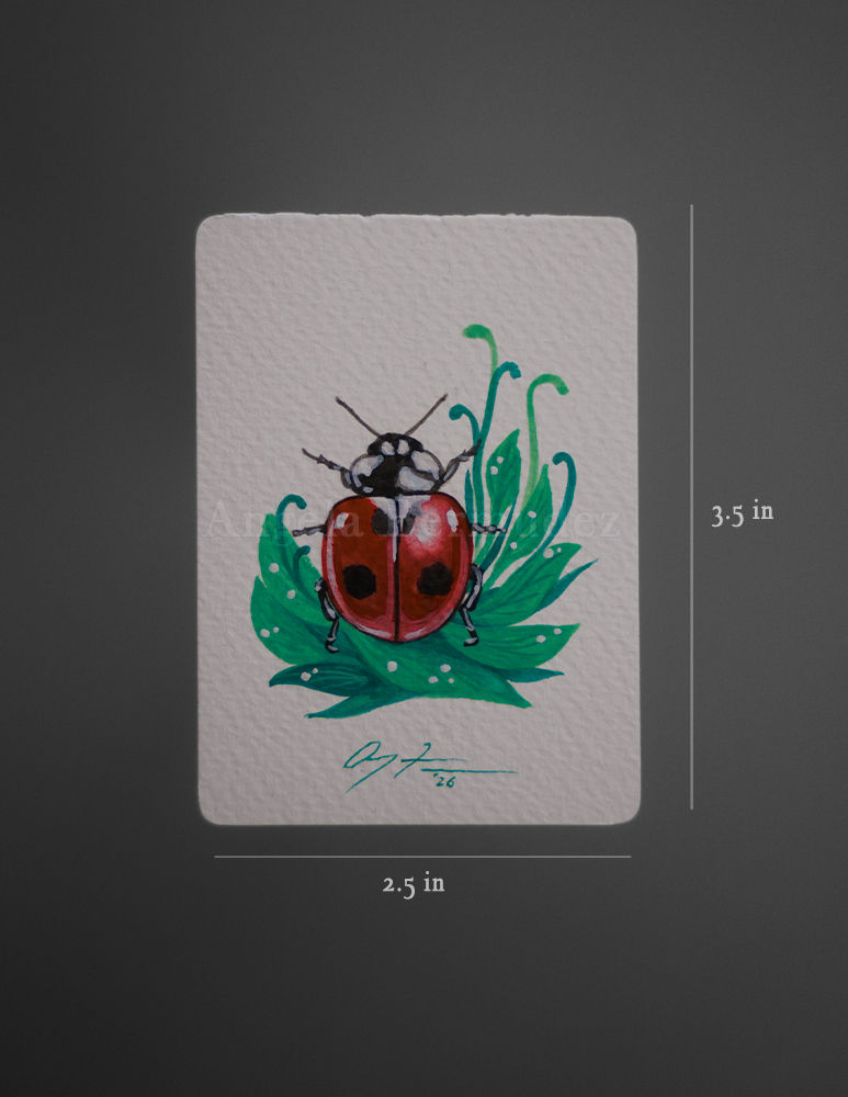 ACEO Original Painting: Ladybug