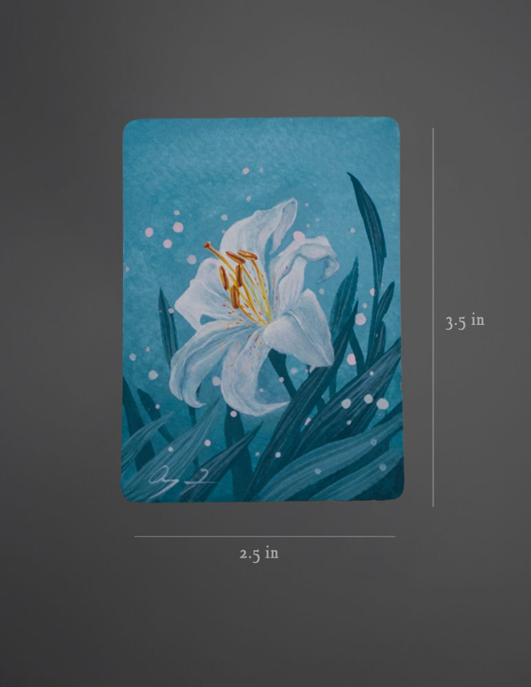 ACEO Original Painting: White Muse