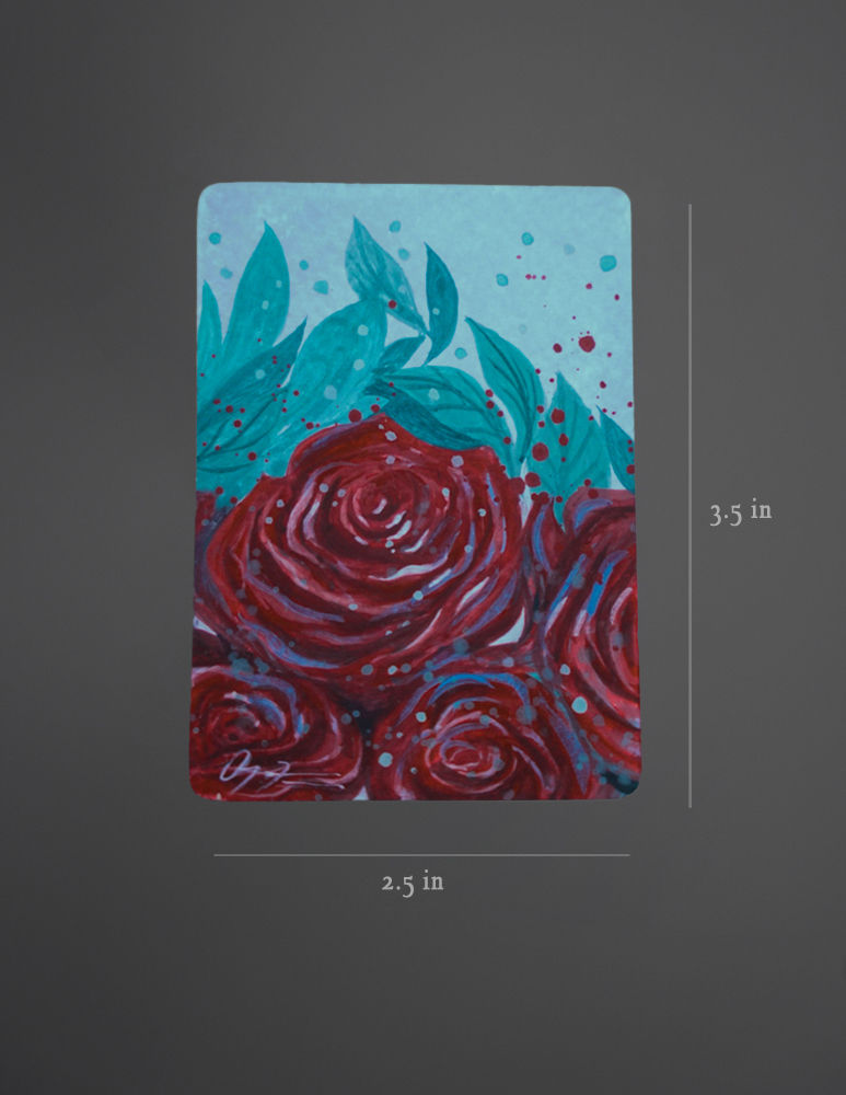 ACEO Original Painting: Scarlet Muse