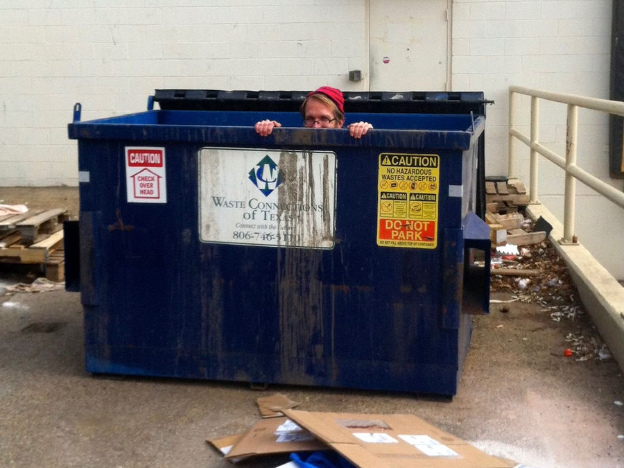 Scotty Hensler fetching cardboard