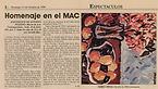 EL PAIS. Uruguay. 11 de octubre de 1998. Homenaje en el M.A.C.