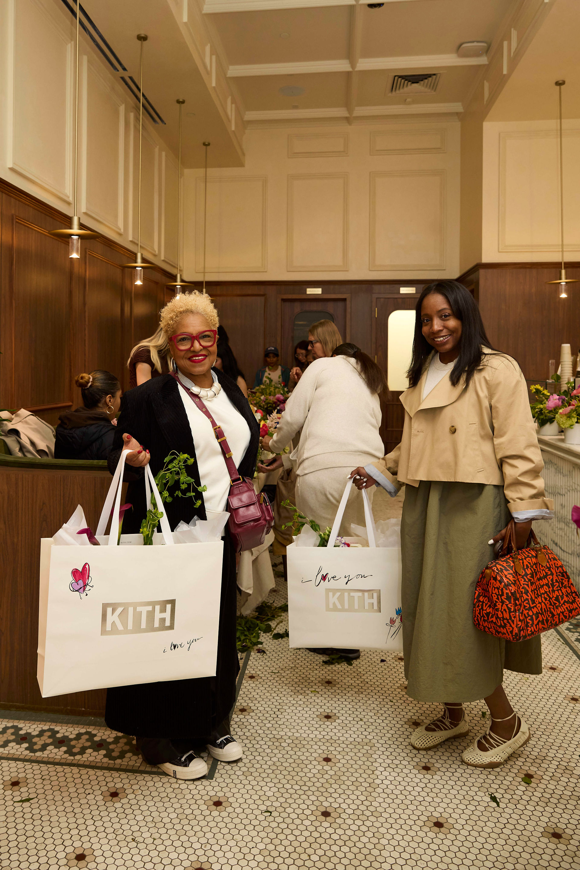Happy clients at an event
