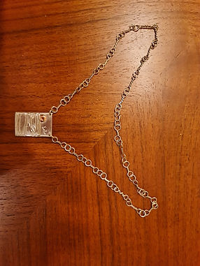 Sterling silver pendant seascape with a hand crafted twisted chain necklace