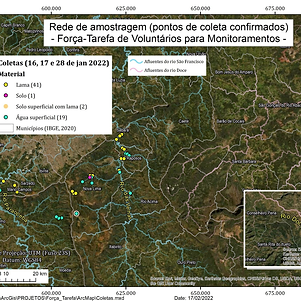 Resultado das amostras de agua coletadas apos enchentes nas bacias do Paraopeba e Velhas em janeiro de 2022