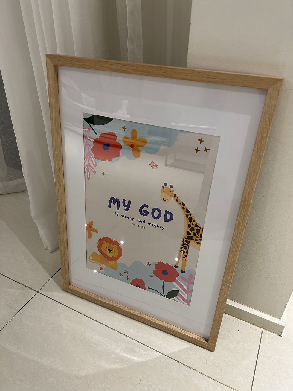 Thumbnail: ‘My God is strong and mighty' Psalms 24:8 | Biblical wall art