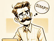 CurlyStache character pondering how simping affects teen mental health