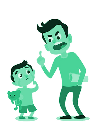 Green clipart: father scolding son
