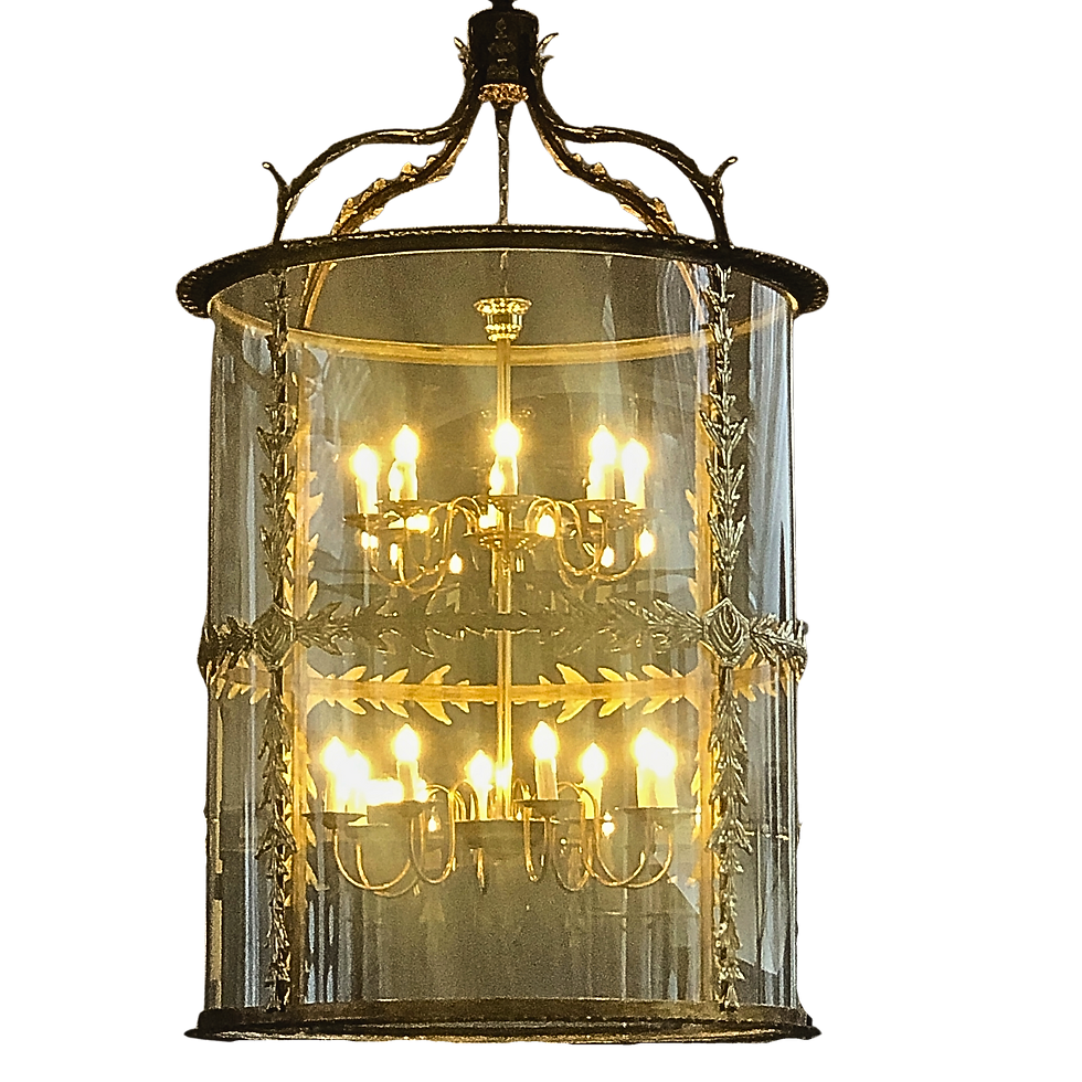 farol colonial grande de bronce fundido