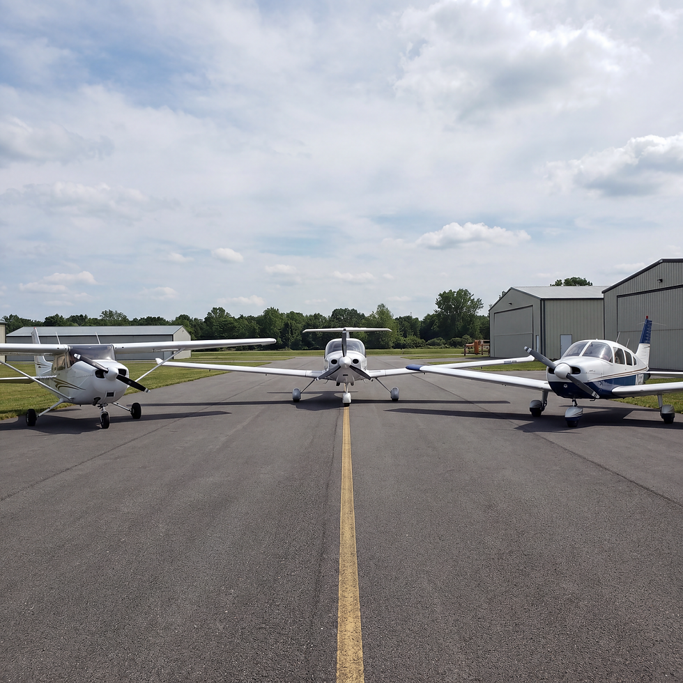 Firefly_Gemini Flash_Cessna 172, Diamond DA40, Piper Archer plans together in the runway 9