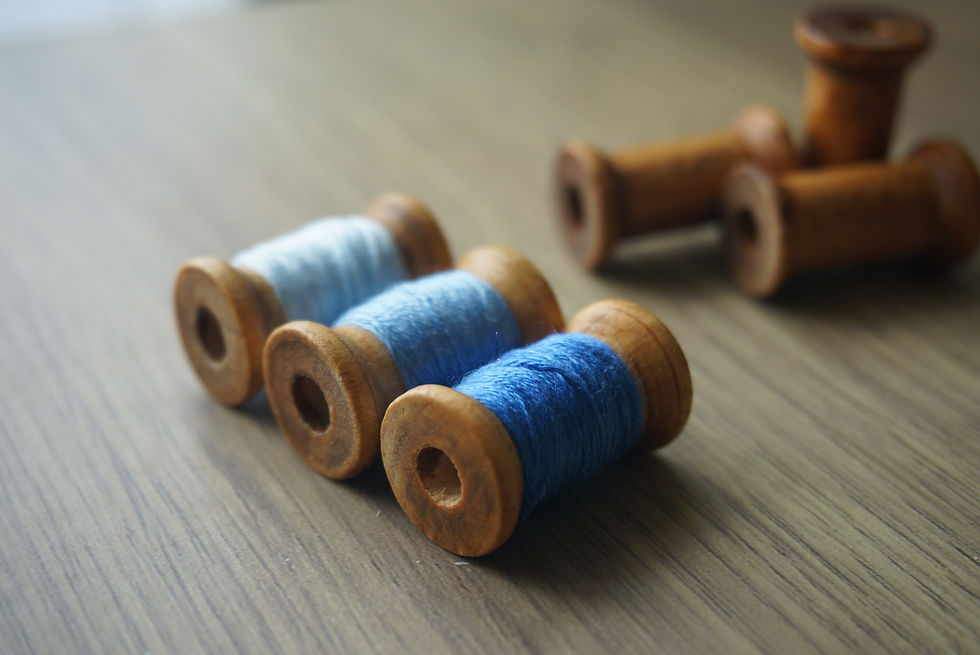 縮圖：Product: String Set - Ocean, 3 reels with gradient blue strings.