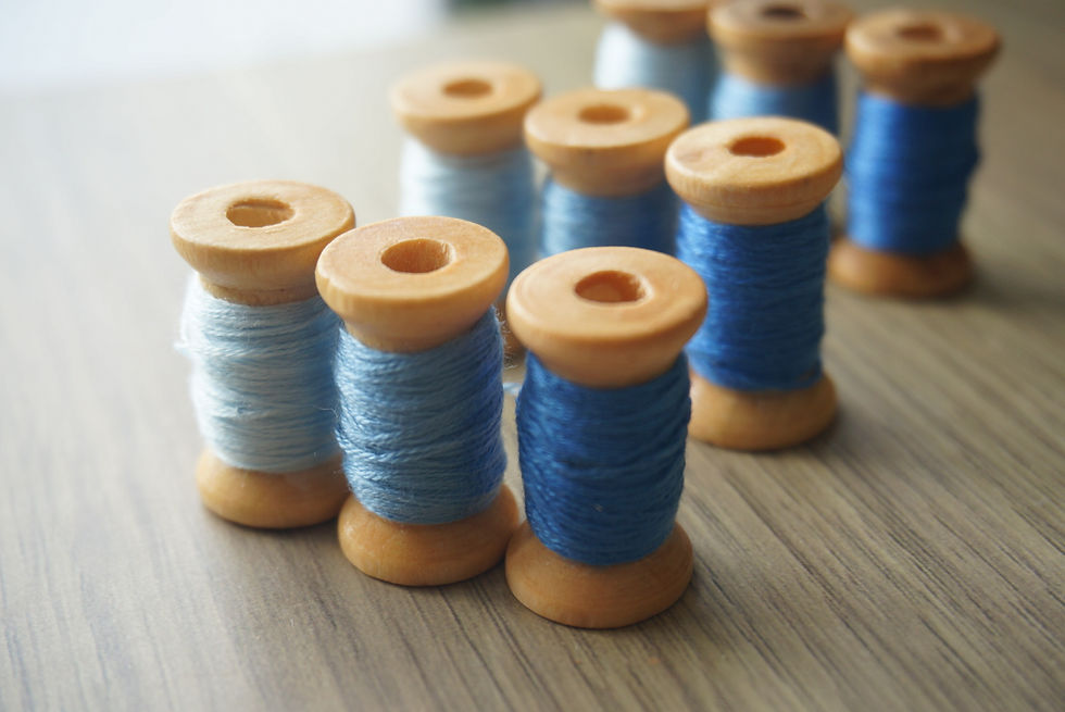 縮圖：Product: String Set - Ocean, 3 reels with gradient blue strings.
