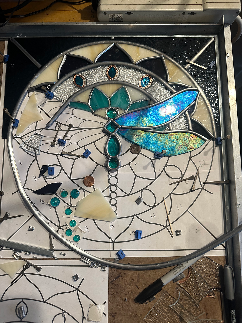 Leaded panel in process.