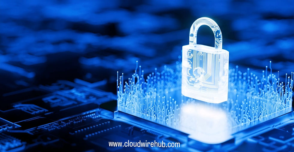 lock screen with AI-powered facial recognition or an AI system scanning and blocking cyber threats.