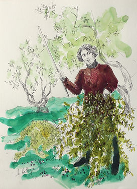 Croquis au crayon et l'encre de Pascaline Bossu, Péloponèse Grèce