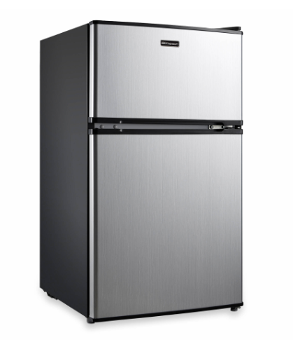 Emerson 3.1 Cu FT Stainless Steel Fridgerator and Freezer