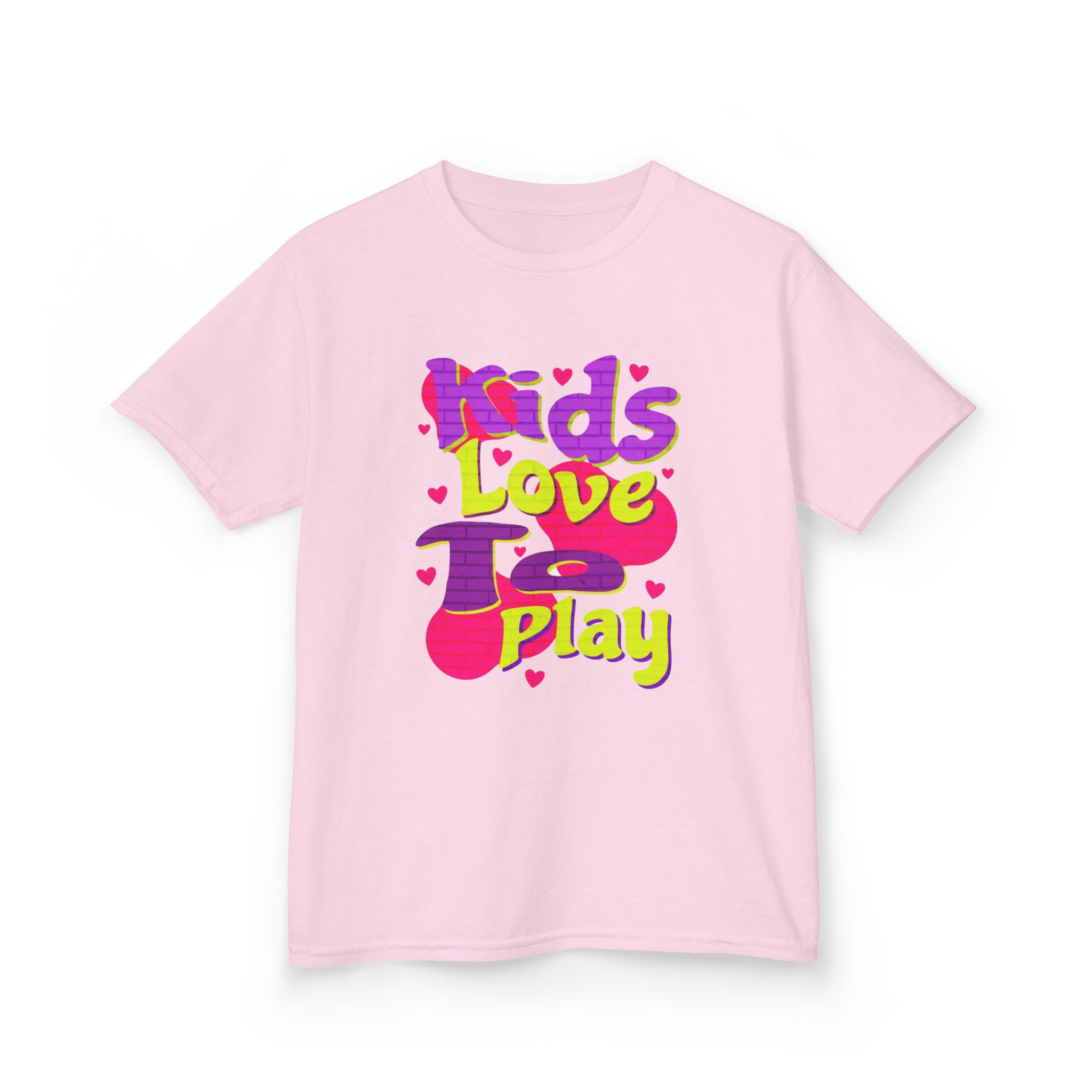 Girls Kids Love To Play Hearts Heavy Cotton™ Tee