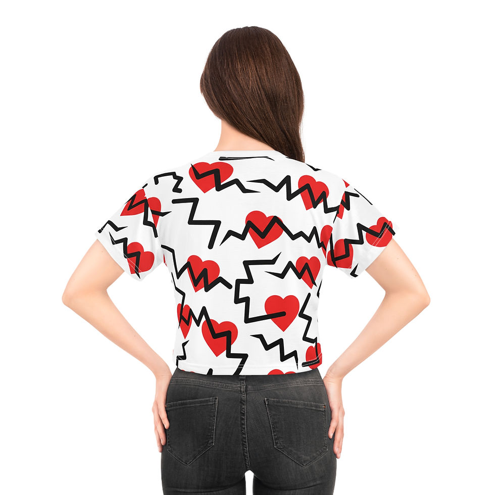 Thumbnail: Women's Love Hearts Crop Tee