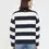 Thumbnail: KENZIE STRIPE KNIT CREW NAVY/WHITE