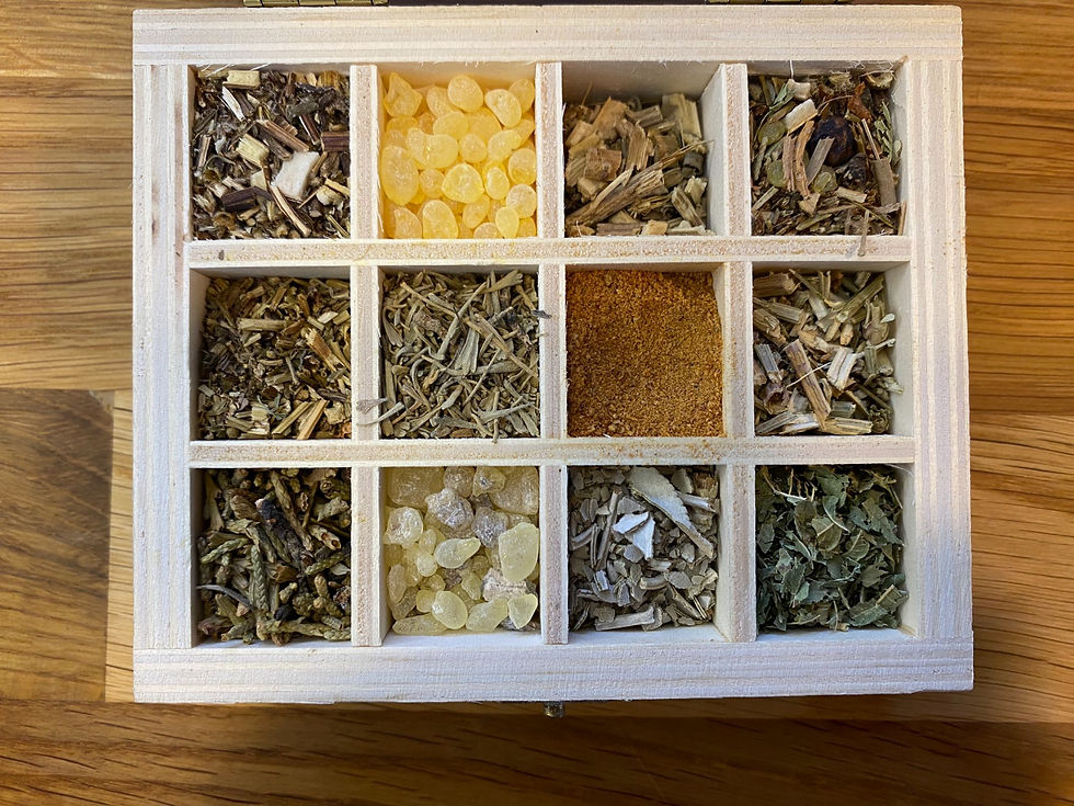 verschiedenes Räucherwerk in Box